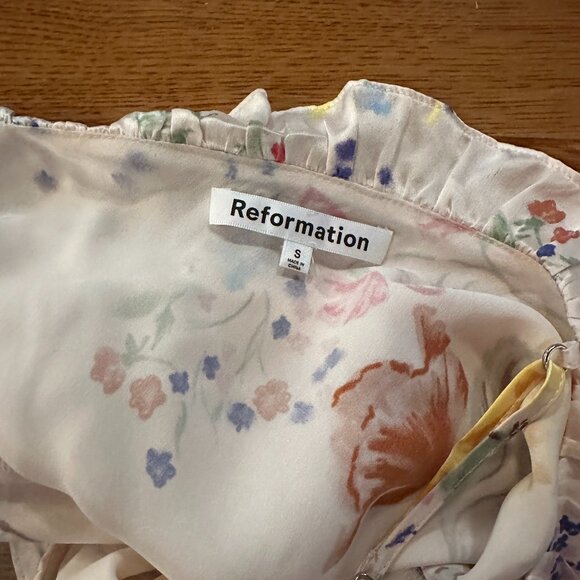 Reformation Floral Strap Silk Aribella Sleeveless Dress - Picture 3 of 6